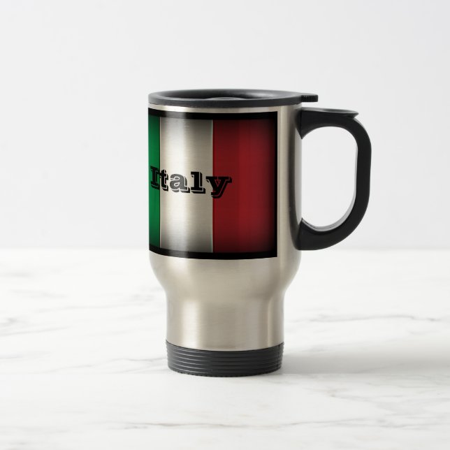 Italy Flag Dark Edge Travel Mug (Right)