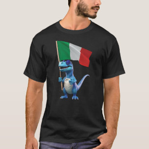 Italy Flag Dinosaur Italian Italia Rome Pizza Kids T-Shirt