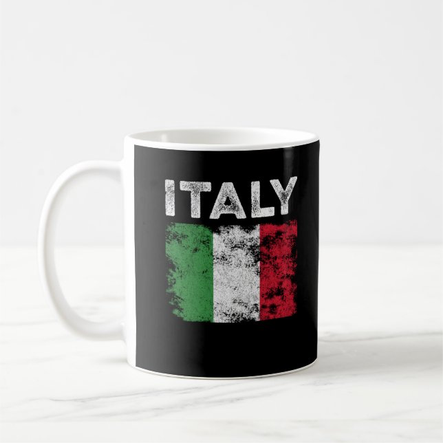 Italy Flag Distressed - Italian Flag Coffee Mug (Left)