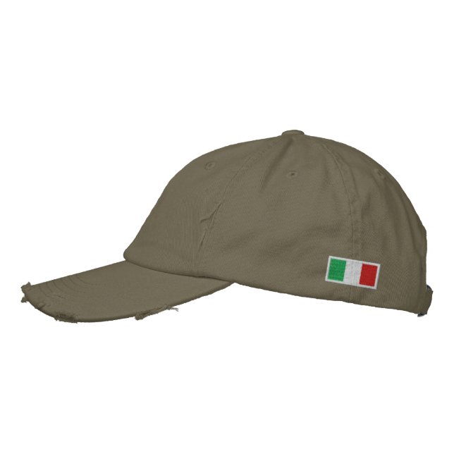 Italy Flag Embroidered Hat (Left)