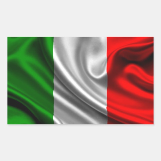 Italy Flag Fabric Rectangular Sticker (Front)