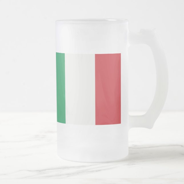 Italy flag frosted glass beer mug (Right)