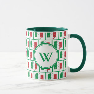 ITALY FLAG   Green Monogram Mug