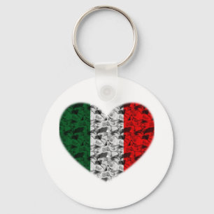 Italy Flag Heart Key Ring