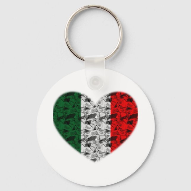 Italy Flag Heart Key Ring (Front)