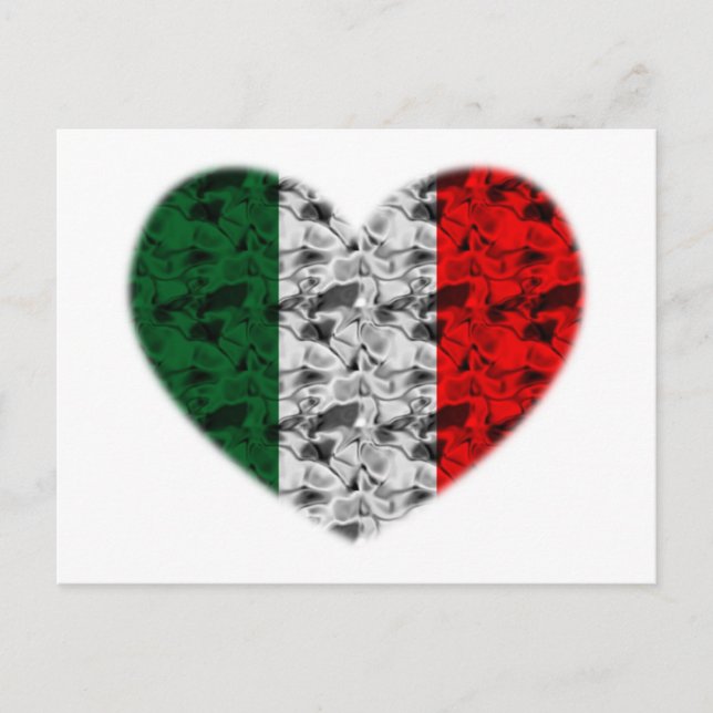 Italy Flag Heart Postcard (Front)