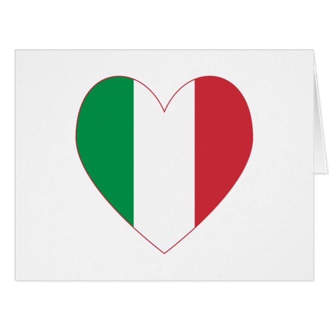 Italy Flag Heart Red Border (Front Horizontal)