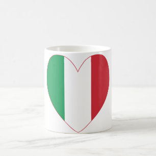 Italy Flag Heart Red Border Coffee Mug