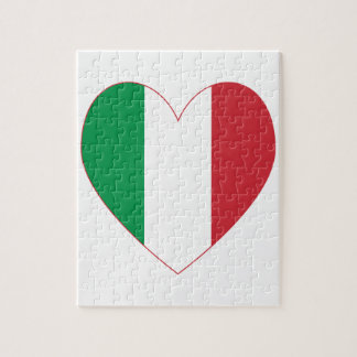 Italy Flag Heart Red Border Jigsaw Puzzle