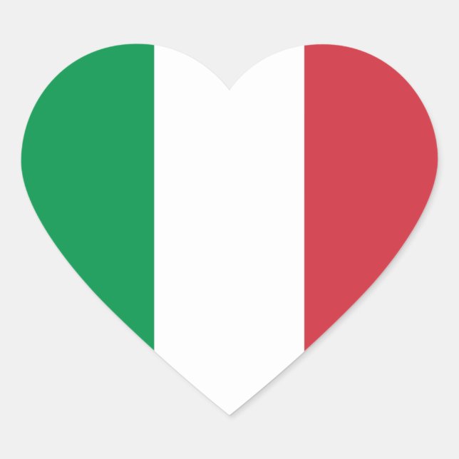 Italy Flag Heart Sticker (Front)