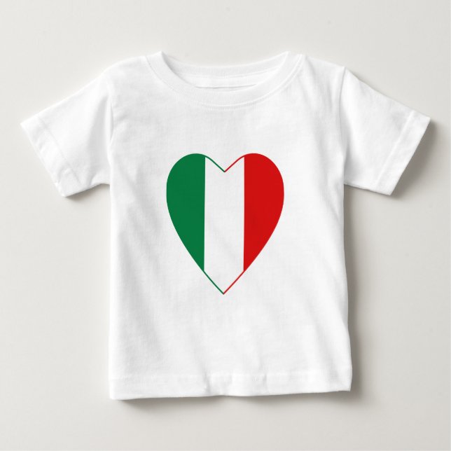 Italy Flag Heart T-Shirt (Front)