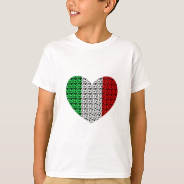 Italy Flag Heart T-Shirt (Front)