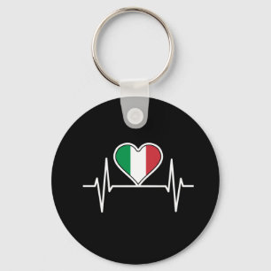 Italy Flag Heartbeat Key Ring