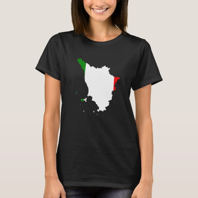 Italy flag in Tuscany outline Tuscany T-Shirt (Front)