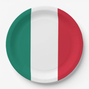 Italy flag Italia Italian Il Tricolore Paper Plate