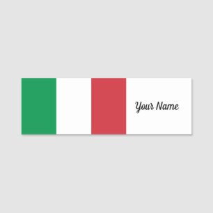 Italy Flag Italian Patriotic Name Tag