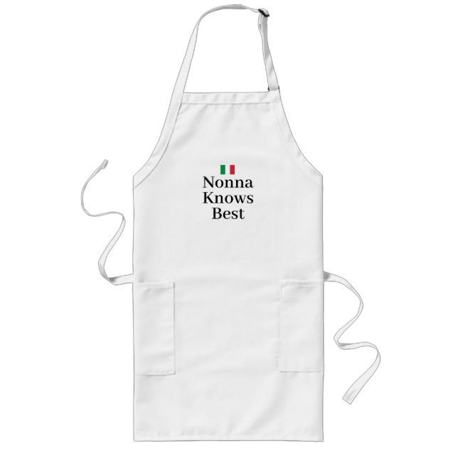 Italy Flag Italian Pride Europe Nonna Long Apron (Front)