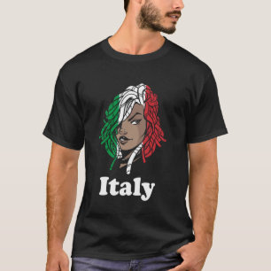 Italy Flag Italian Roots Dreadlocks Girl Italian P T-Shirt