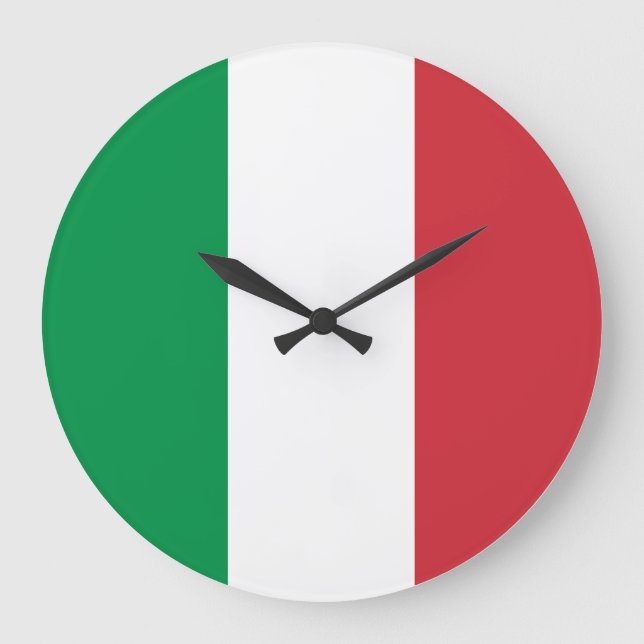 Italy Flag Large Clock (Front)