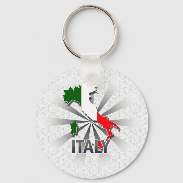 Italy Flag Map 2.0 Key Ring (Front)