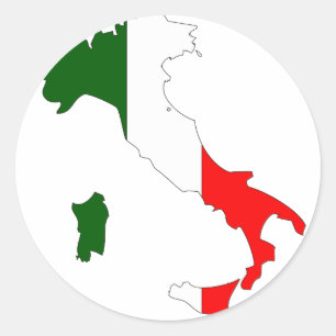 Italy flag map classic round sticker