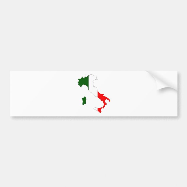 Italy Flag Map full size Bumper Sticker (Front)