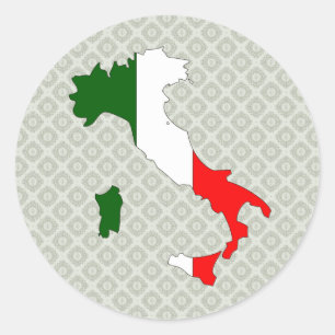 Italy Flag Map full size Classic Round Sticker