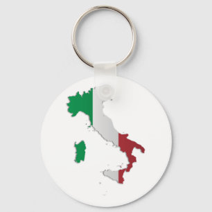 Italy Flag Map Key Ring