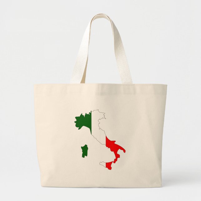 Italy flag map large tote bag (Front)