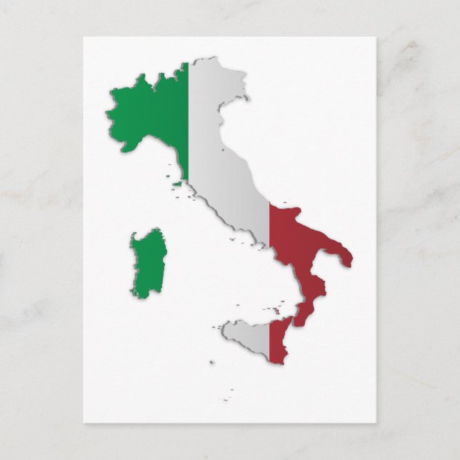 Italy Flag Map Postcard (Front)