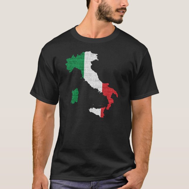 Italy Flag Map T-Shirt (Front)