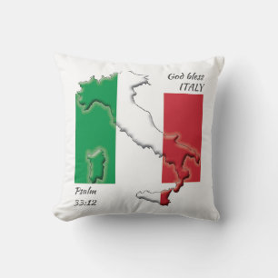 ITALY FLAG Patriotic Scripture Custom Cushion