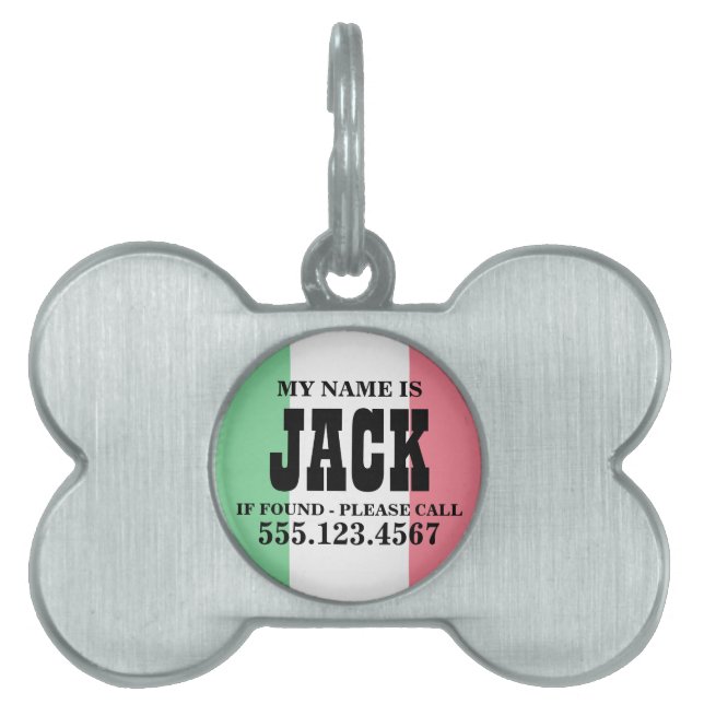 Italy Flag Pet ID Tag (Front)