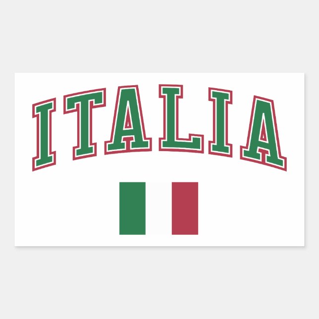 Italy + Flag Rectangular Sticker (Front)