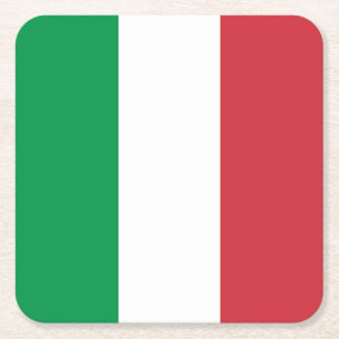Italy Flag Square Paper Coaster