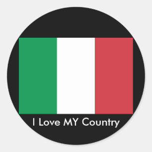 Italy Flag The MUSEUM Zazzle I Love MY Country Classic Round Sticker