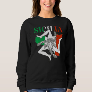 Italy Flag Trinacria Sicilia Sicily Flag Italy Sweatshirt