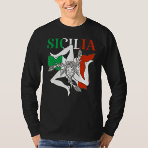 Italy Flag Trinacria Sicilia Sicily Flag Italy T-Shirt