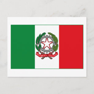 Italy Flag w COA (light) Postcard