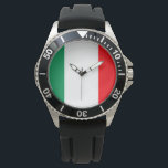 Italy Flag Watch<br><div class="desc">Tell time in style with this Italy Flag Wristwatch. Available in all styles and options. Makes a great gift. This image also appears on other items and can be found in my store. Images/photography and designs are created and owned by artist - copyright ©2015 Gilda Axelrod. Find more designs in...</div>