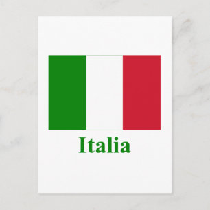 Italy Flag with Name in Italian Postcard