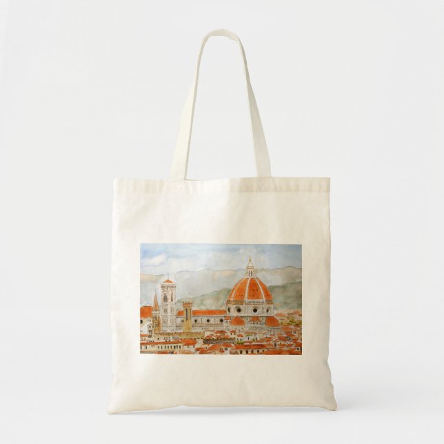 Italy Florence Cathedral Duomo watercolor painting Tote Bag (Front)