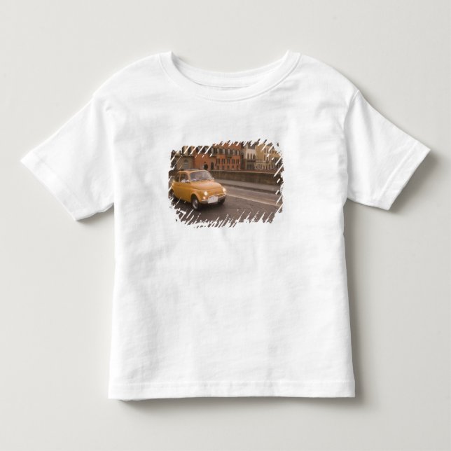 Italy, Florence. Fiat 800 Rally crosses Arno Toddler T-Shirt (Front)
