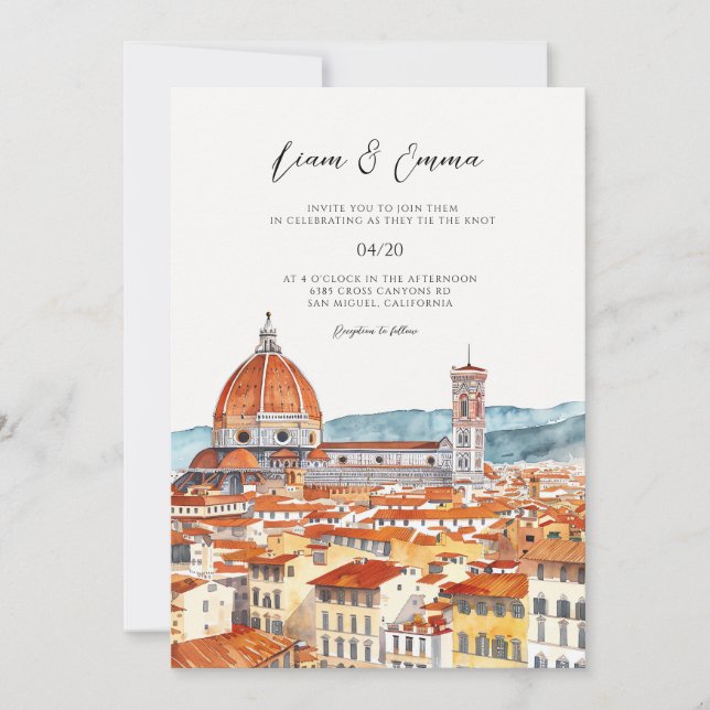 Italy Florence landscape Wedding Invitation (Front)
