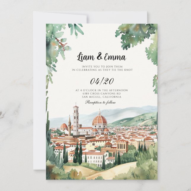 Italy Florence landscape Wedding Invitation (Front)