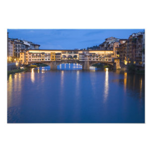 Italy, Florence, Night Reflections in the Photo Print
