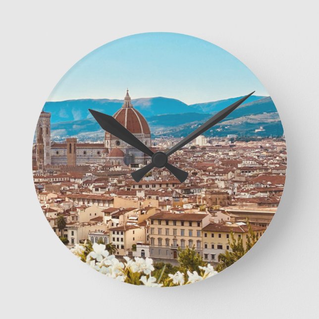 Italy Florence Photography Round Clock (Front)