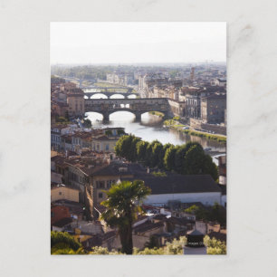 Italy, Florence, Ponte Vecchio and River Arno Postcard