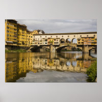 Italy, Florence, Reflections in the River Arno