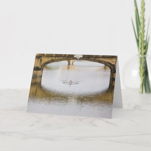 Italy, Florence, Rowing Sculls with Card